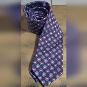 Ted Baker London Tie, USA Made, 100% Silk, Men, Multi Colors, Party,Quiet Luxury